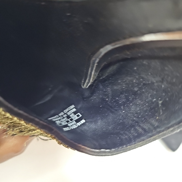 Zara Pointy-Toe Flat Mules with Fringe Black/Gold, Size 38 - Picture 10 of 16